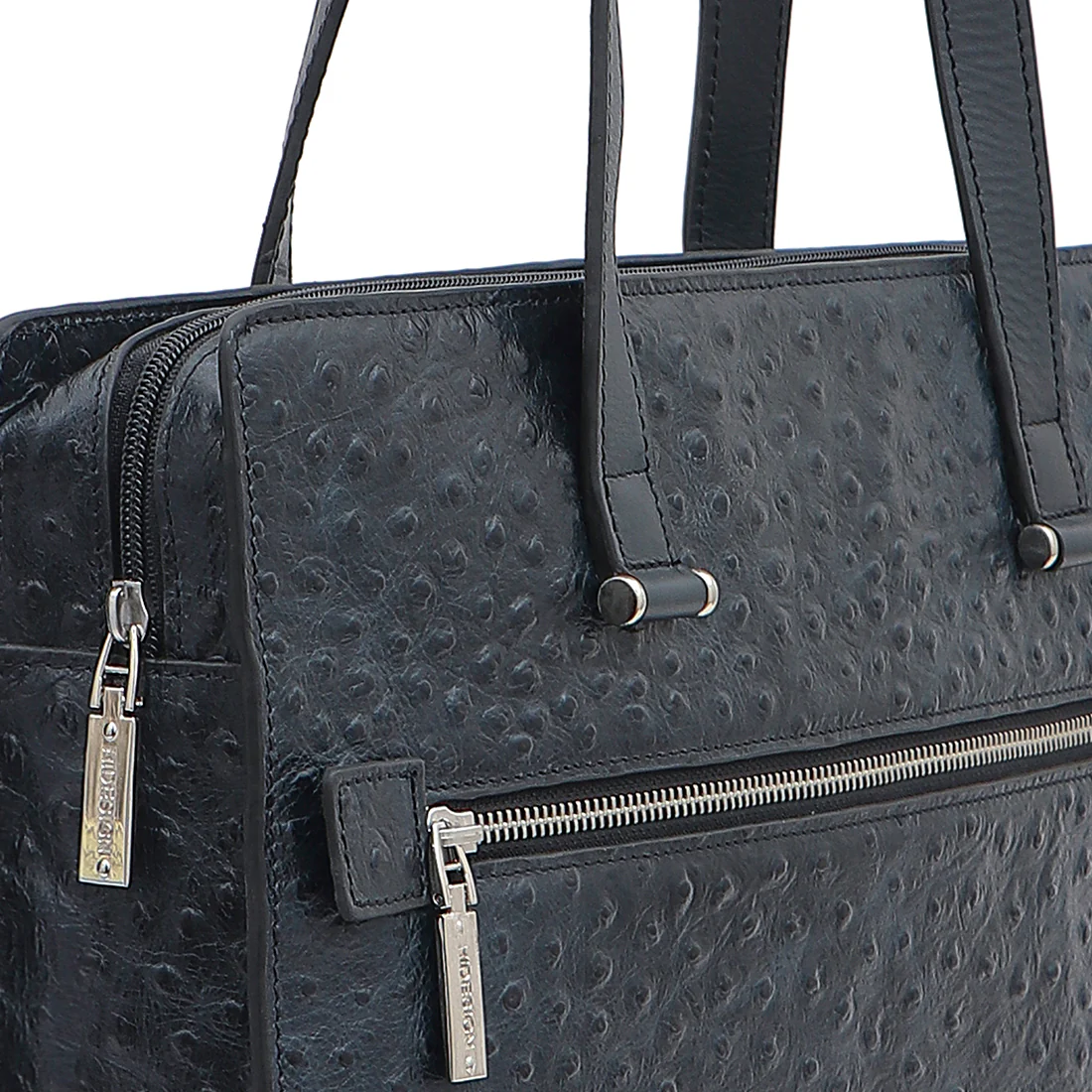 Gatwick-04 Blue Leather Laptop Bag - Image 5