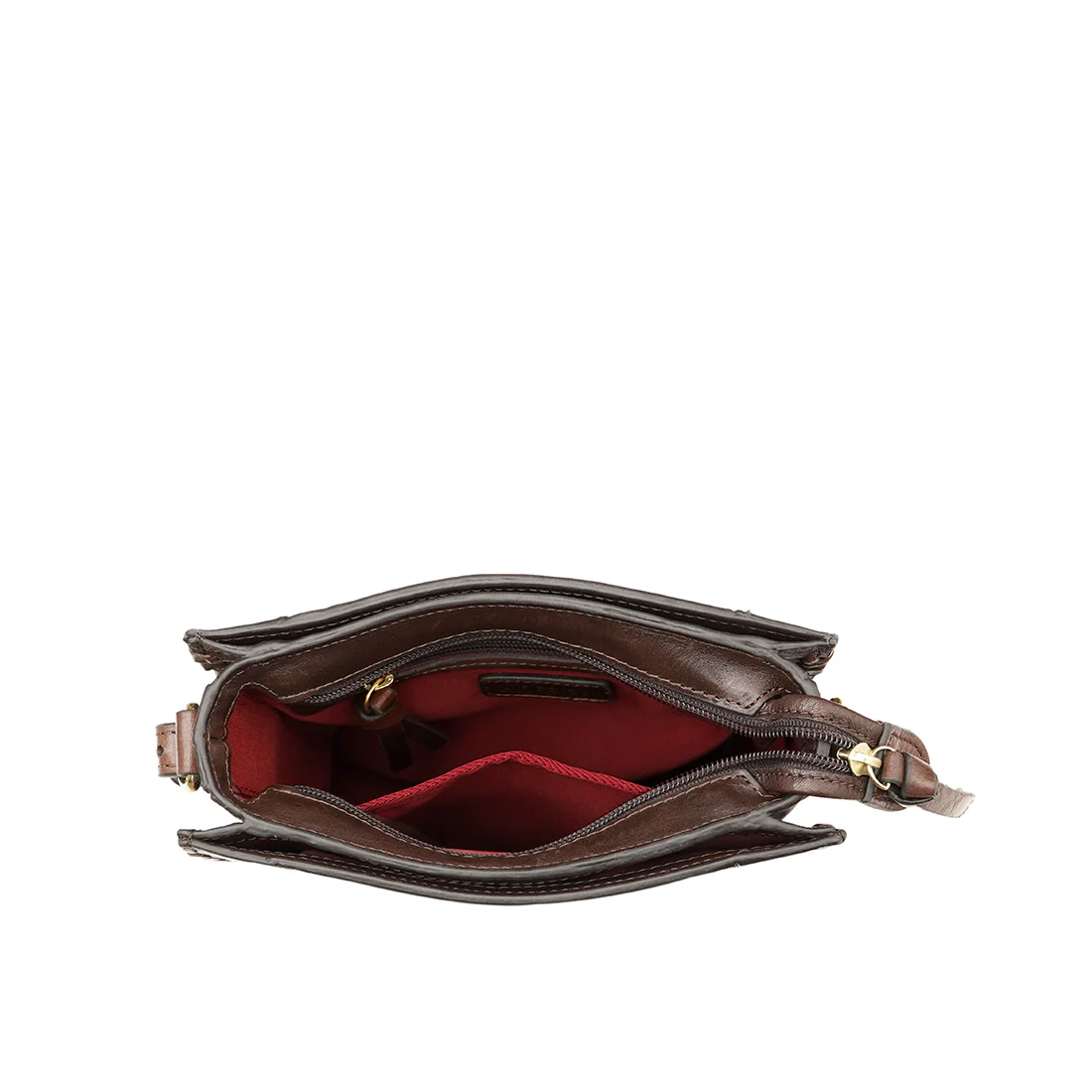 Geisha 03 Dark Brown Leather Sling Bag - Image 6