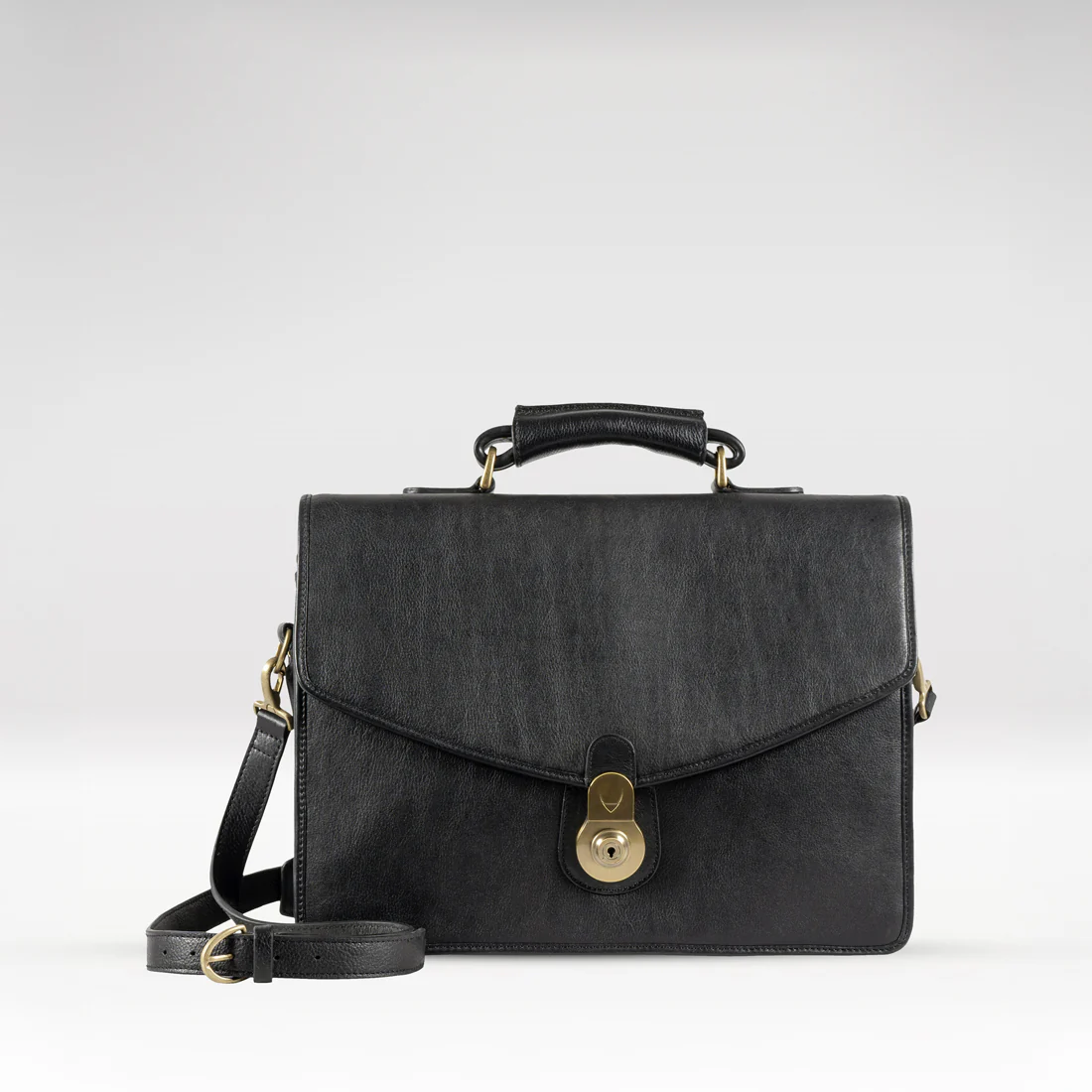 Gi First Black Leather  Briefcase