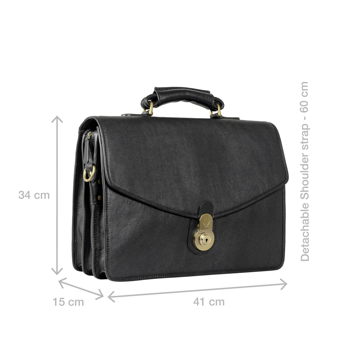 Gi First Black Leather  Briefcase - Image 4