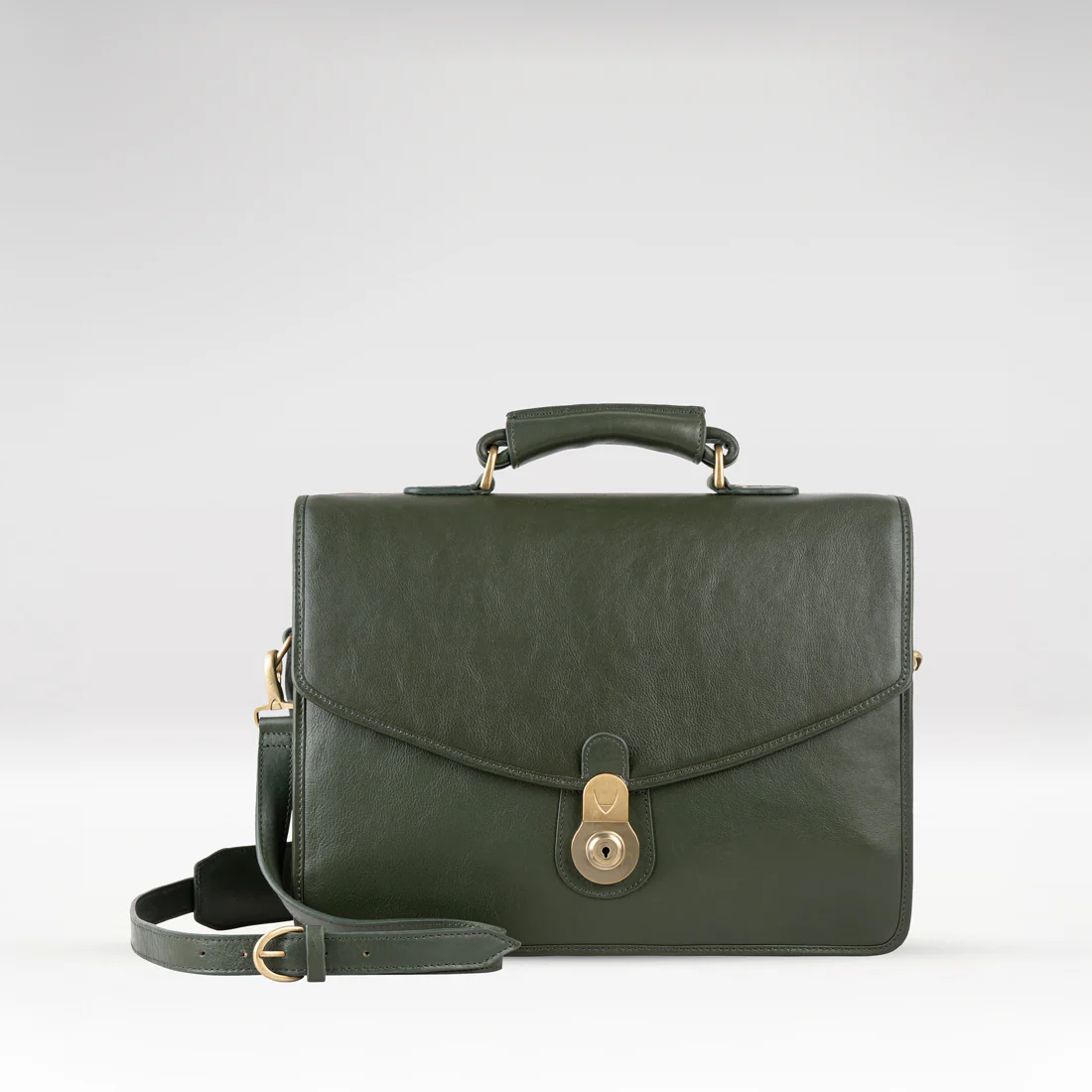 Gi First Green Leather  Briefcase