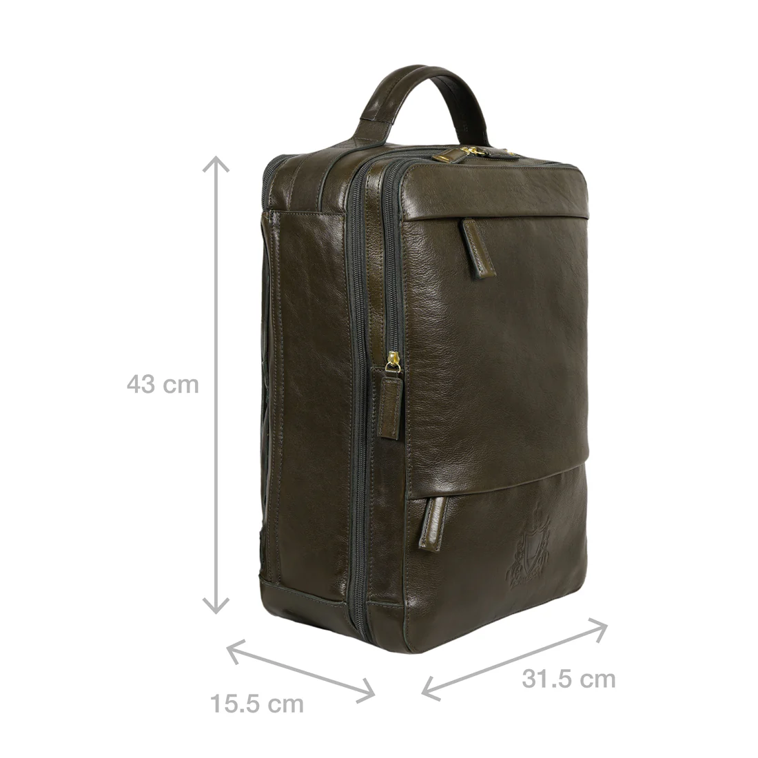 Gitano 01 Green Leather Backpack - Image 3