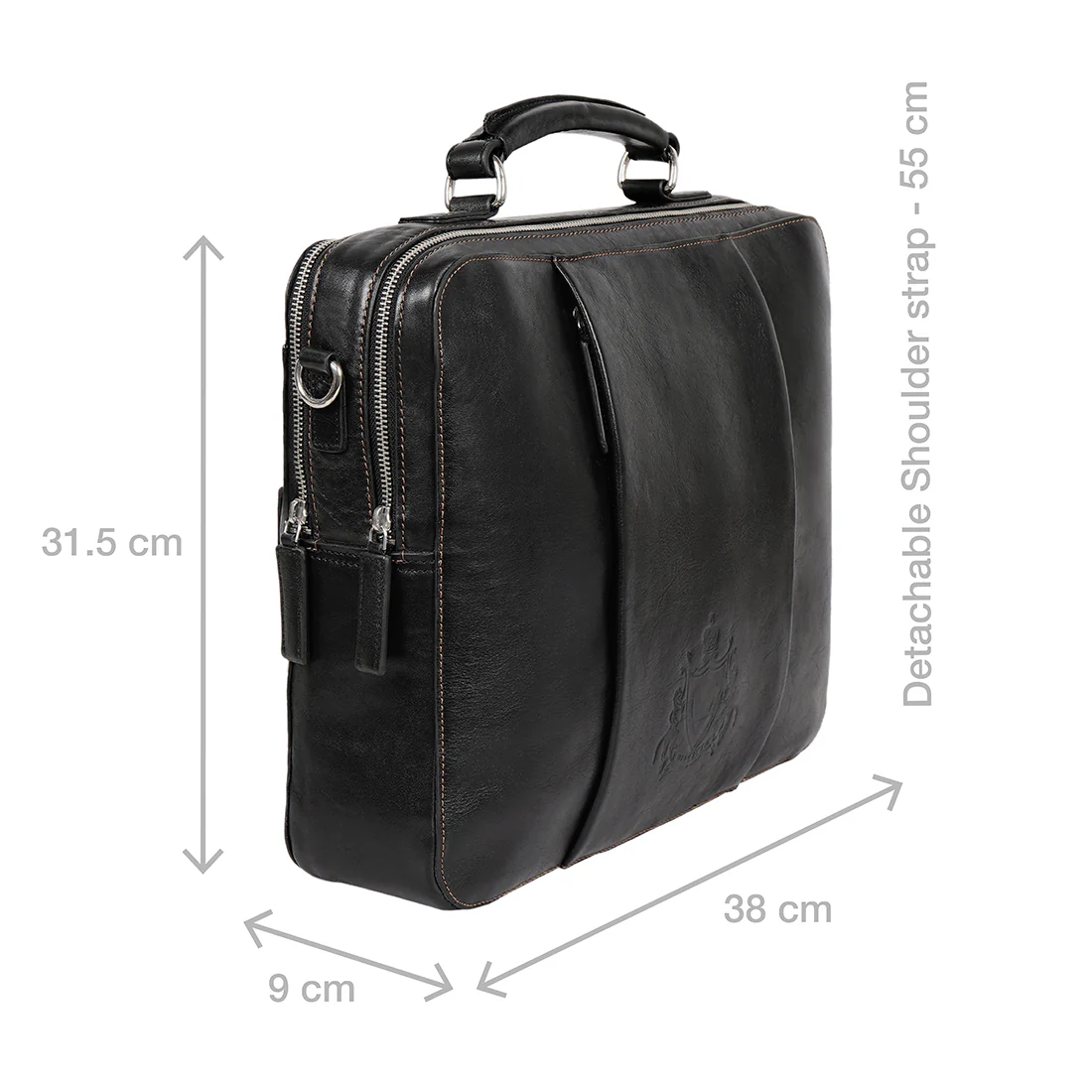 Gitano 03 Black Leather  Briefcase - Image 3