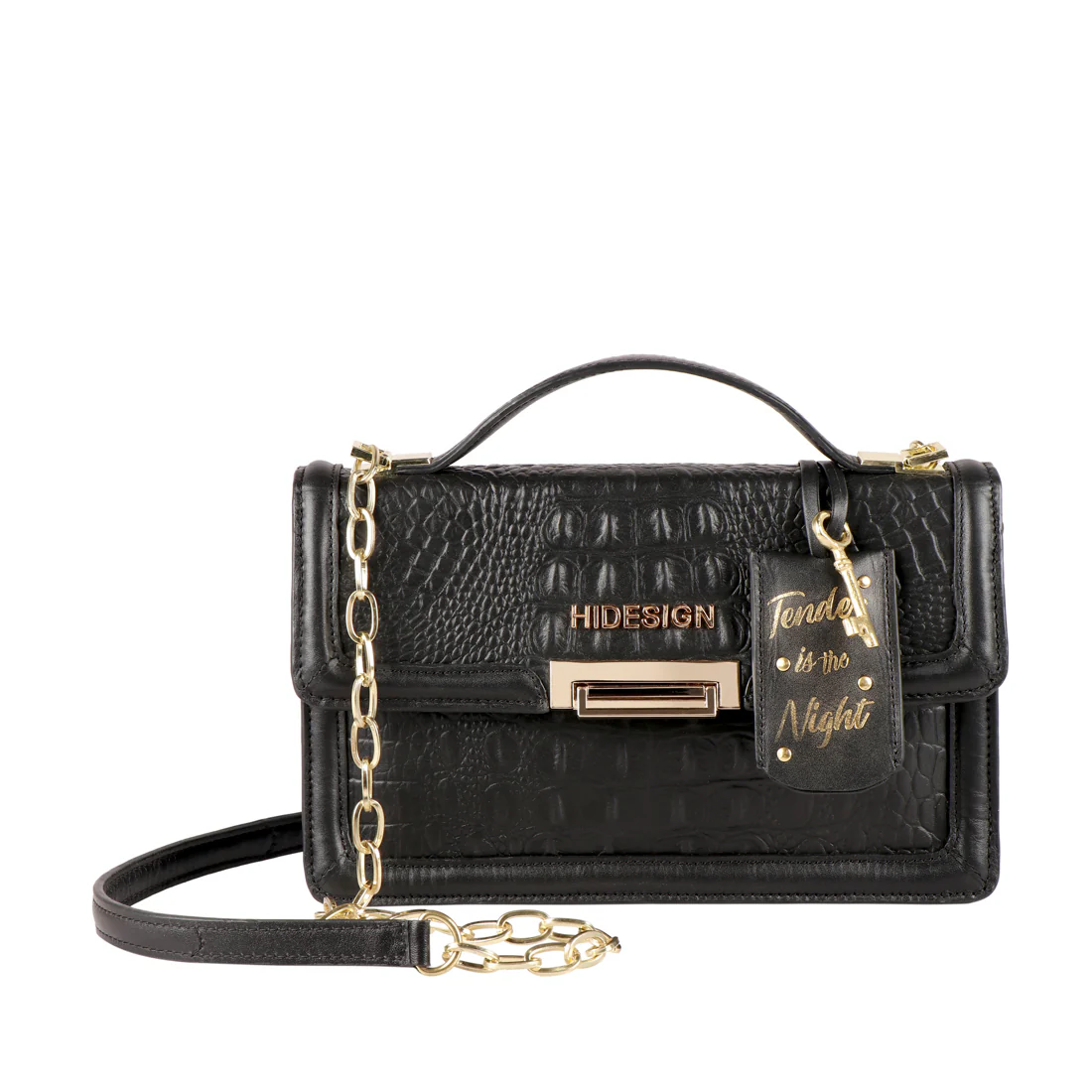 Glam 01 Black Leather Satchel - Image 2