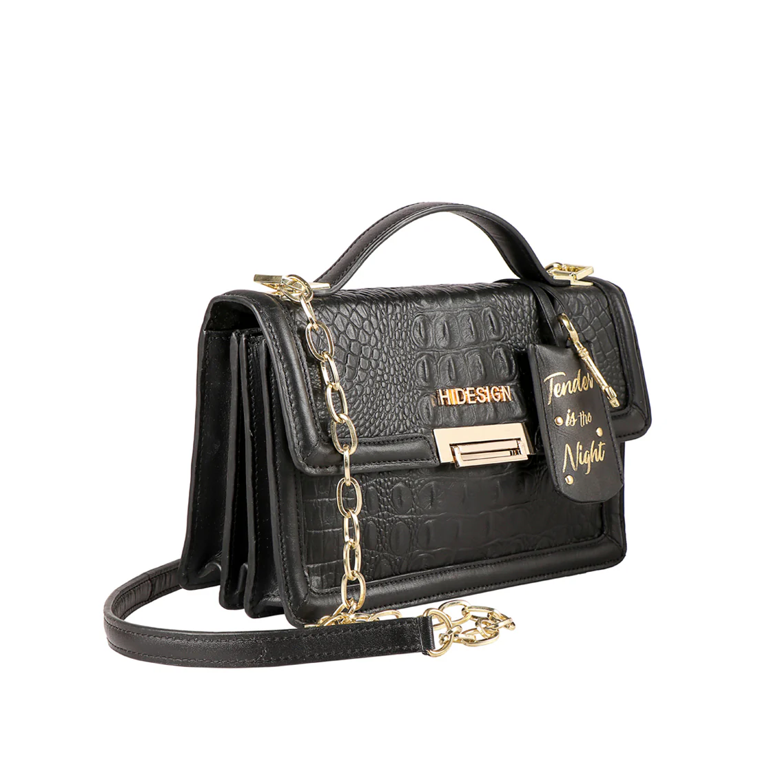 Glam 01 Black Leather Satchel - Image 3