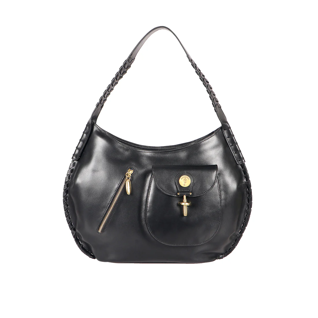 Growth 01 Black Leather Shoulder Bag