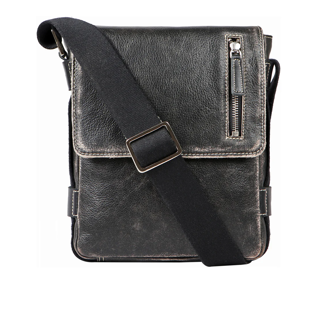 Grunge 01 Black Leather Crossbody