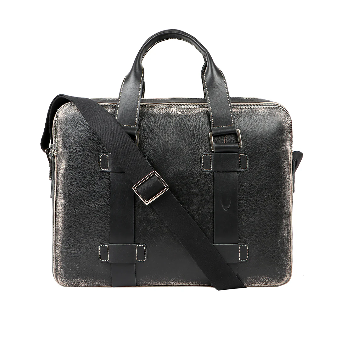 Grunge 02 Black Leather Briefcase - Image 4