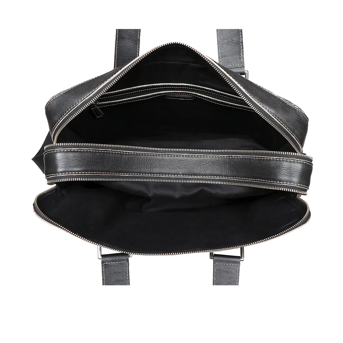 Grunge 02 Black Leather Briefcase - Image 5