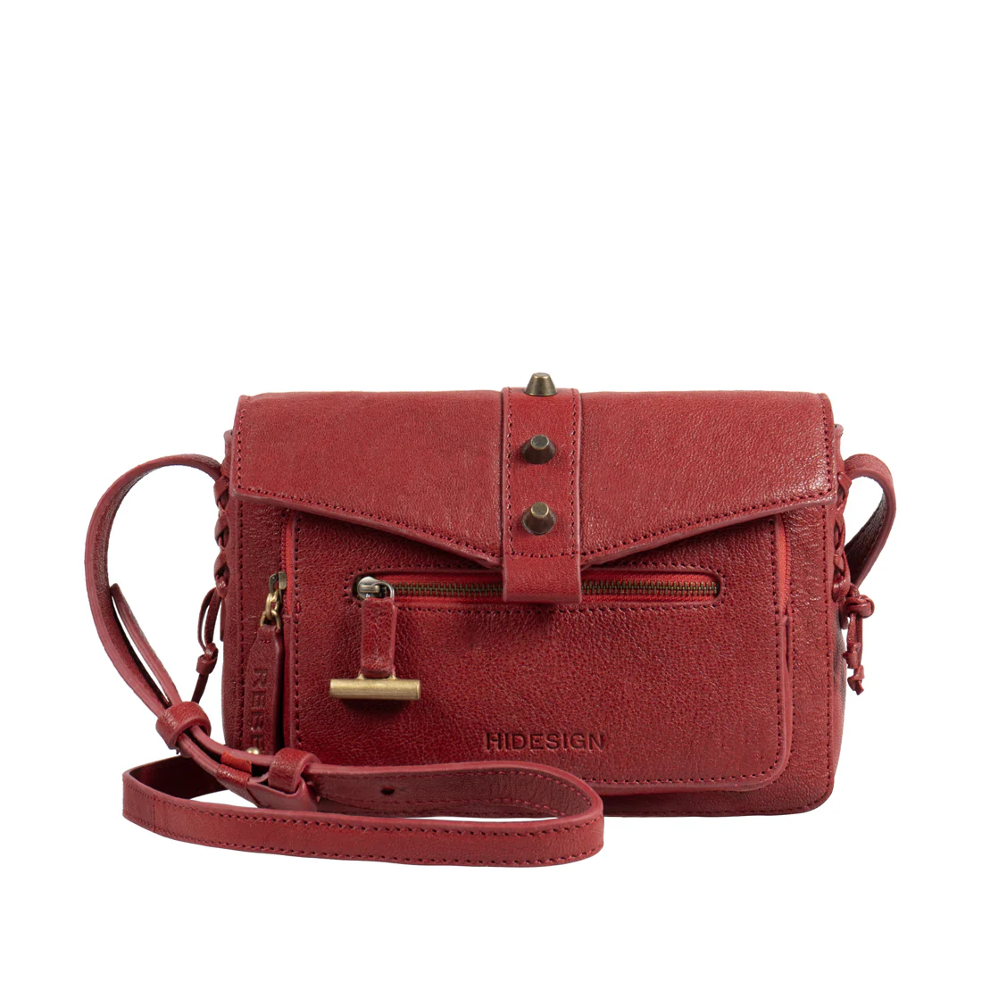 Guevara 01 Red Leather Sling Bag - Image 3