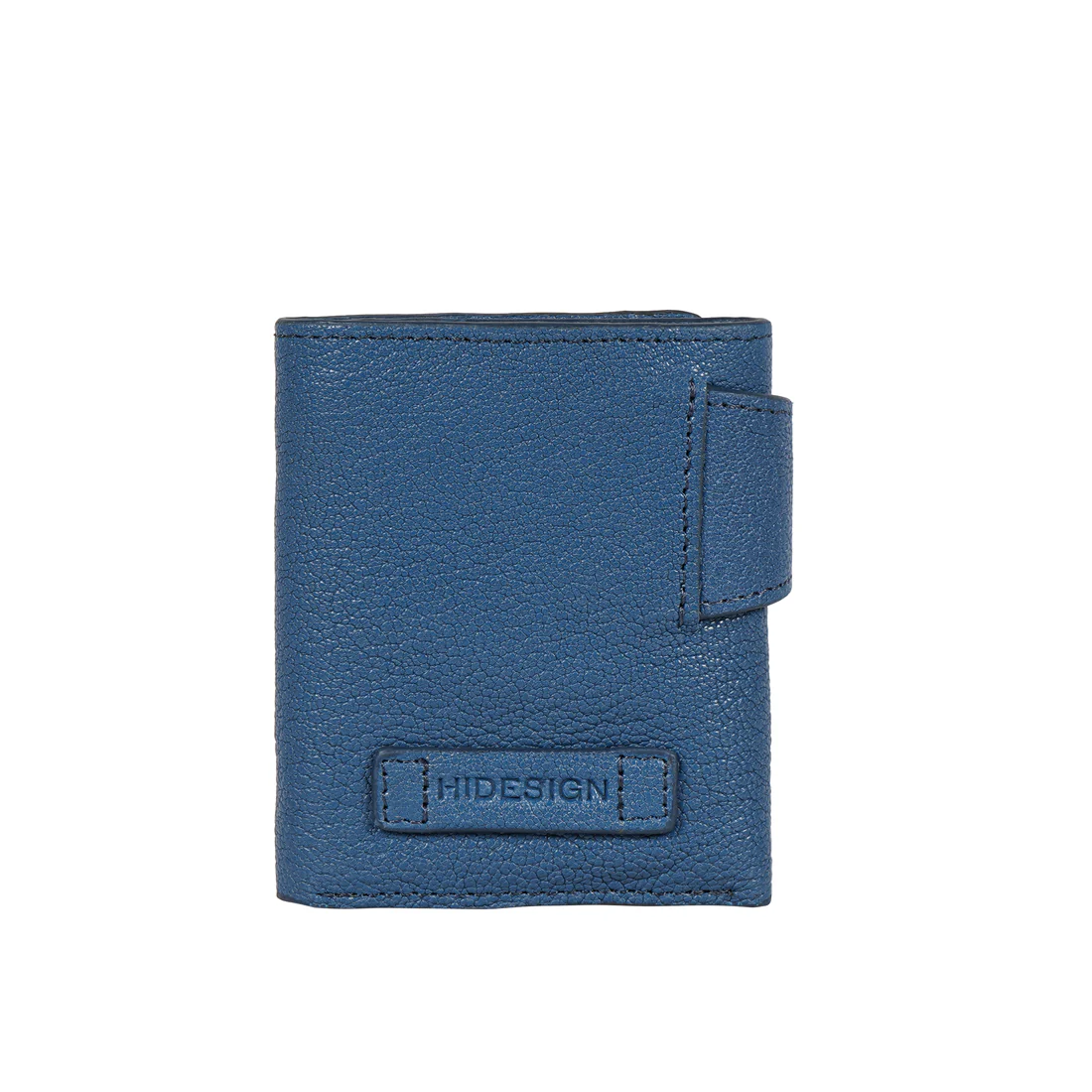 Guevara W1 Blue Leather Trifold Wallet - Image 7