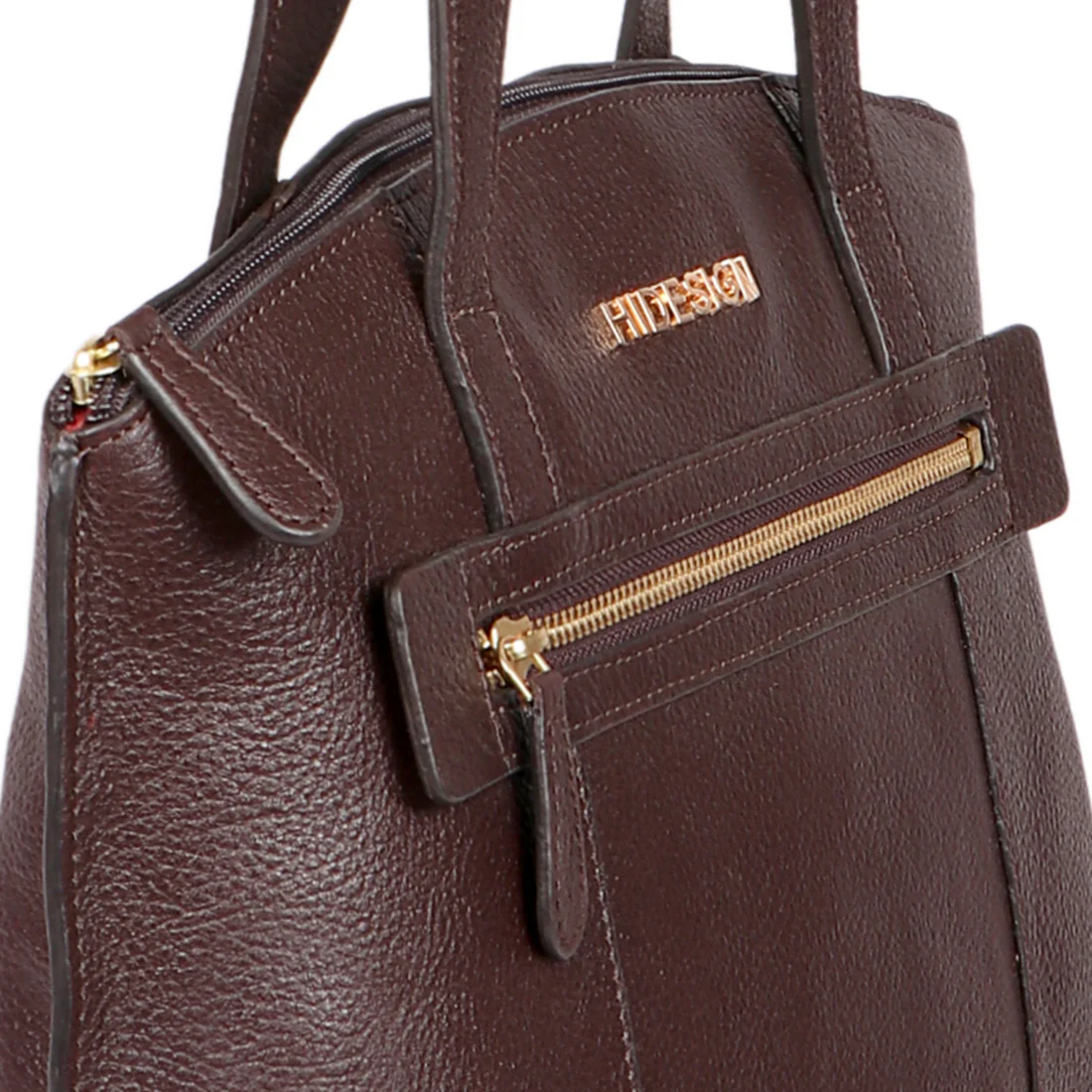 Guyana 01 Brown Leather Tote Bag - Image 4