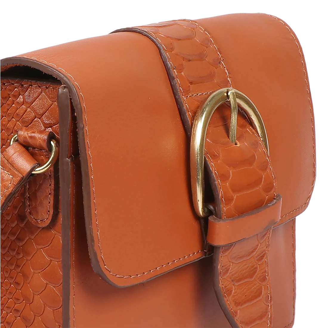 Gwen 02 Orange Leather Sling Bag - Image 5