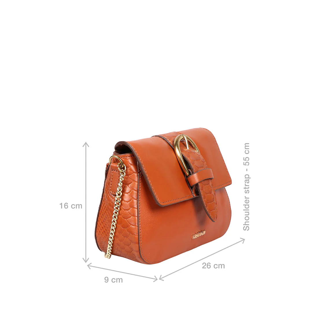 Gwen 03 Orange Leather Sling Bag - Image 3