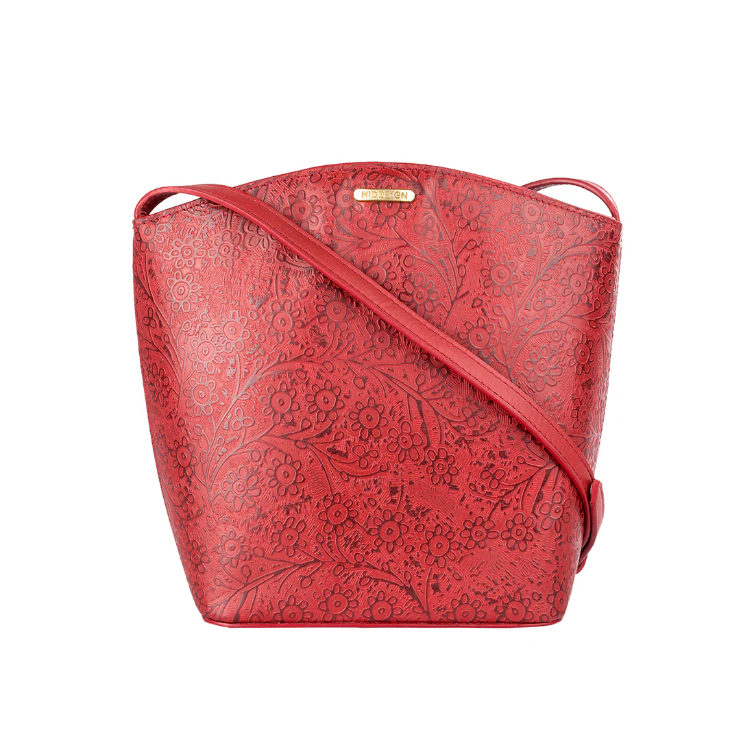 Hamburg Red Leather Crossbody