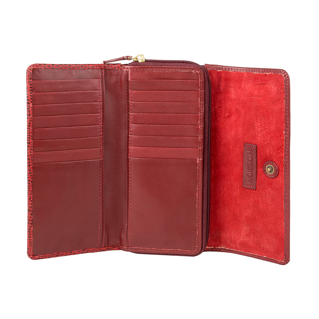 Hanbury W2 Red Leather Trifold Wallet - Image 4