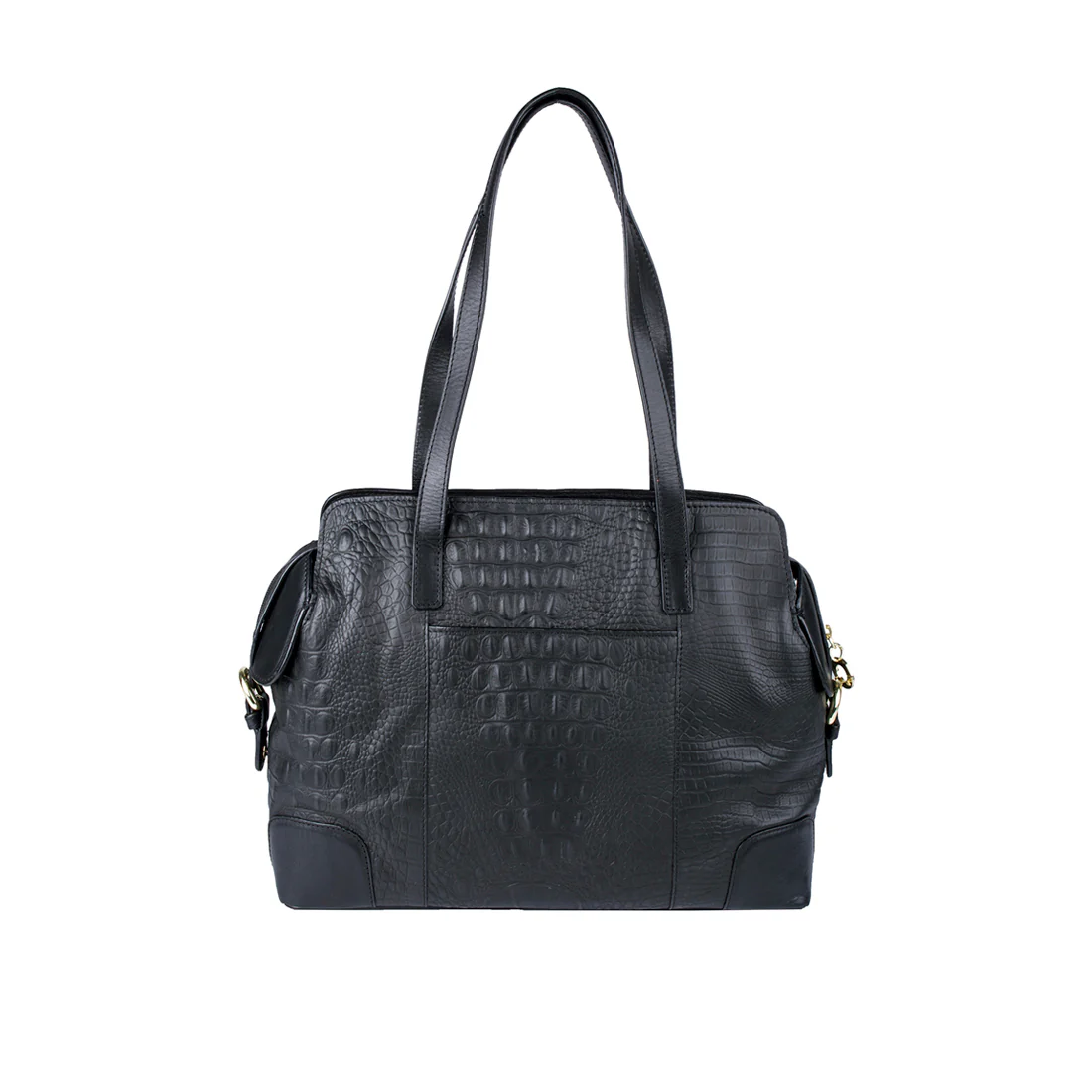 Harajuku 01 Black Leather Tote Bag - Image 3