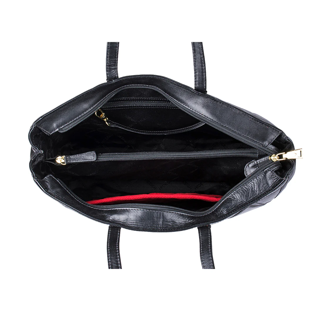 Harajuku 01 Black Leather Tote Bag - Image 4
