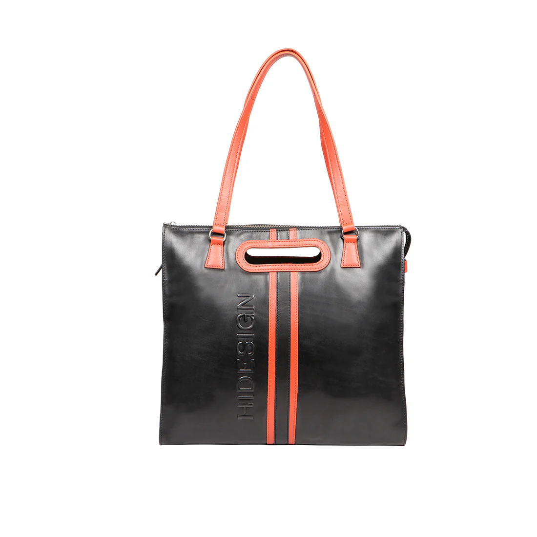 Harlem 02 Black Leather Tote Bag - Image 2