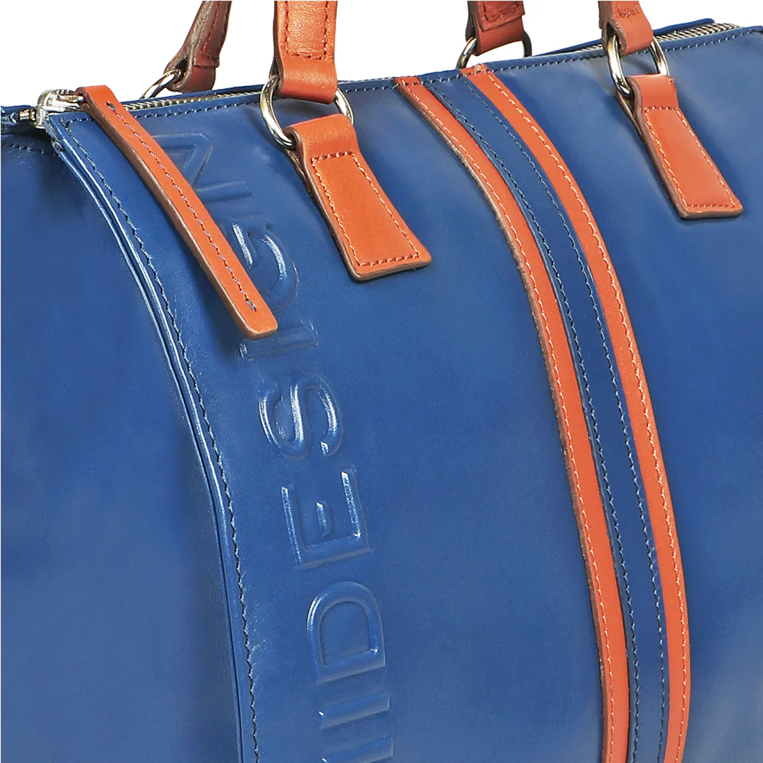 Harlem 03 Blue Leather Messenger Bag - Image 5