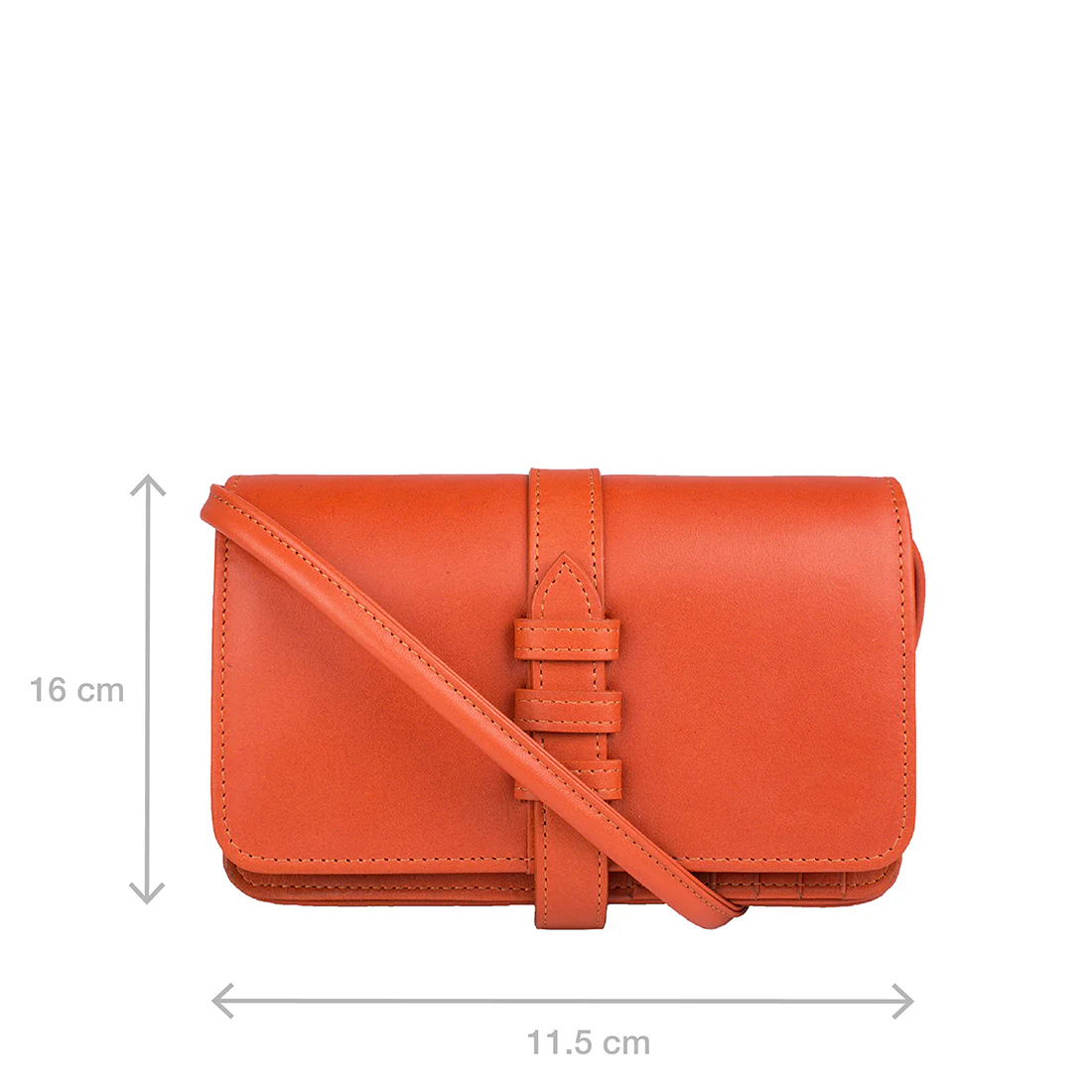 Heather W3  Orange Leather Sling Wallet - Image 2