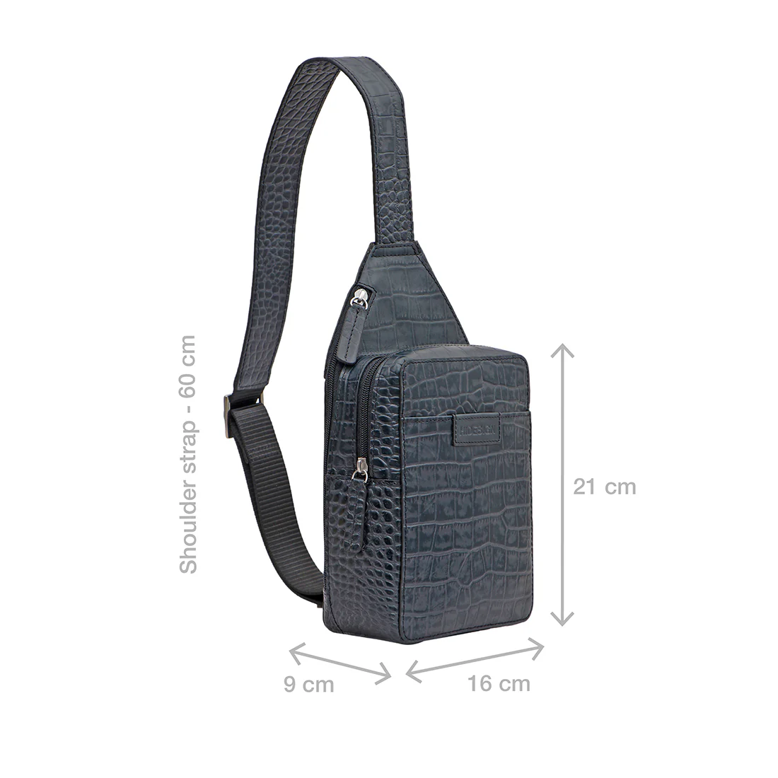 Heathrow-01 Blue Leather Crossbody - Image 2