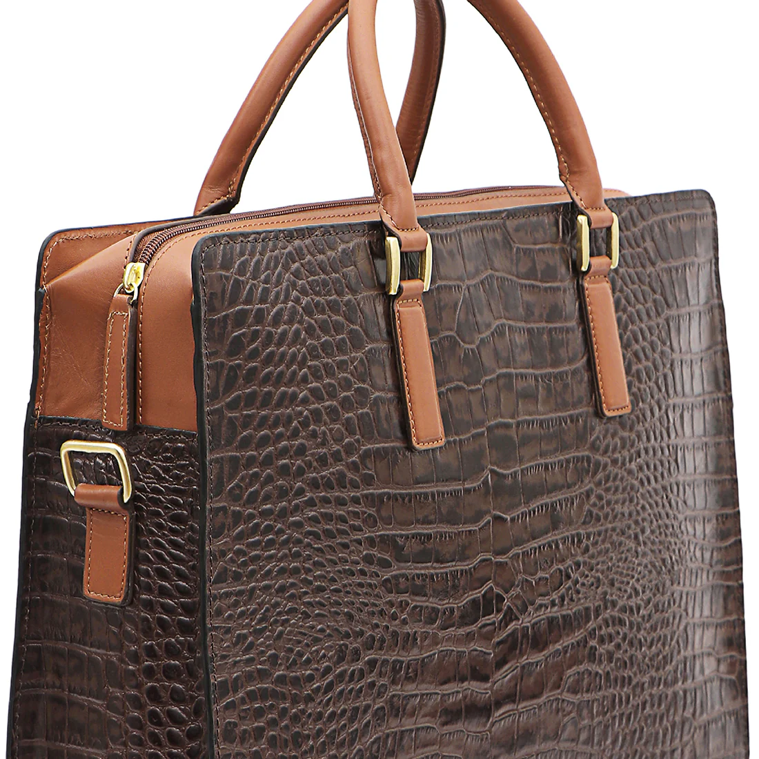 Heathrow-02 Brown Leather Briefcase - Image 6