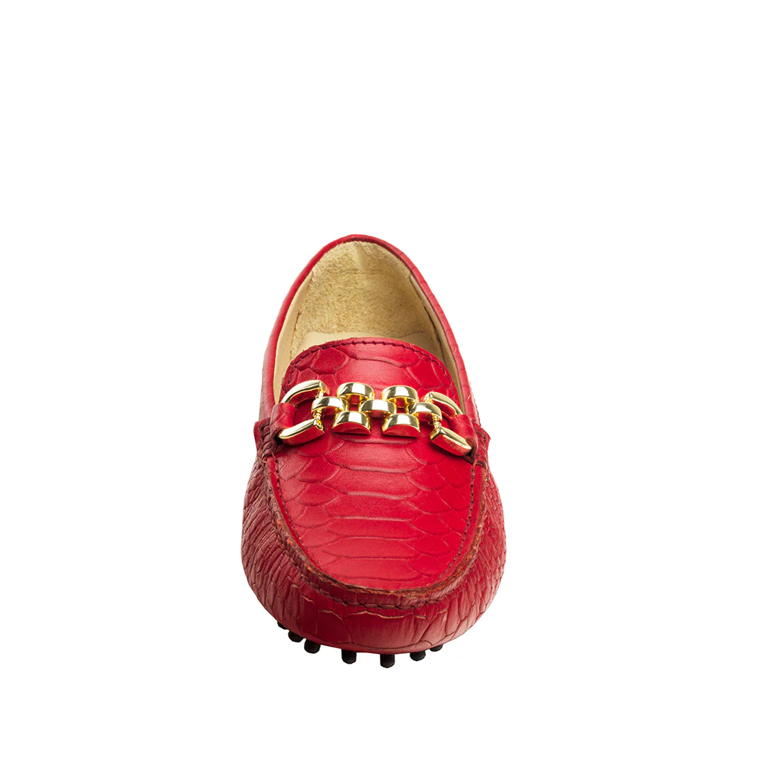 Hepburn Women's Red Leather Mocassin - Image 3