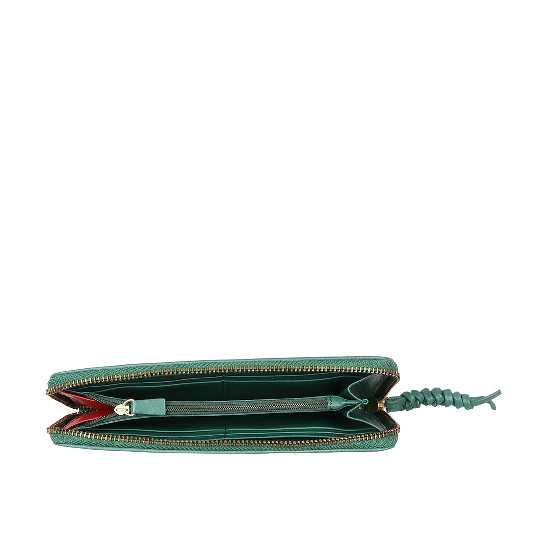 Hera W1 Green Leather Zip Around Wallet - Image 5