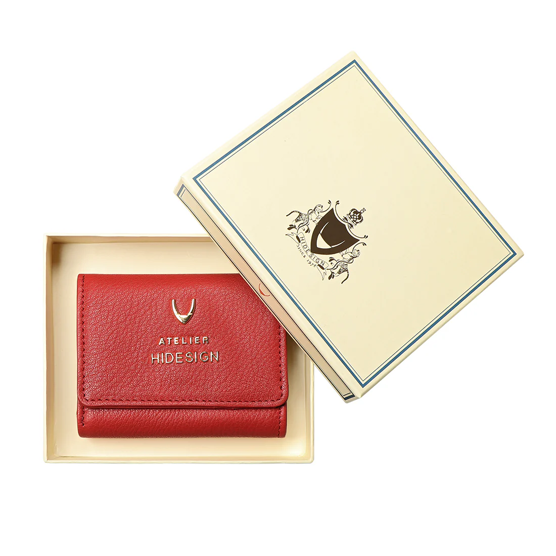 Hera W5 Red Leather Trifold Wallet - Image 9