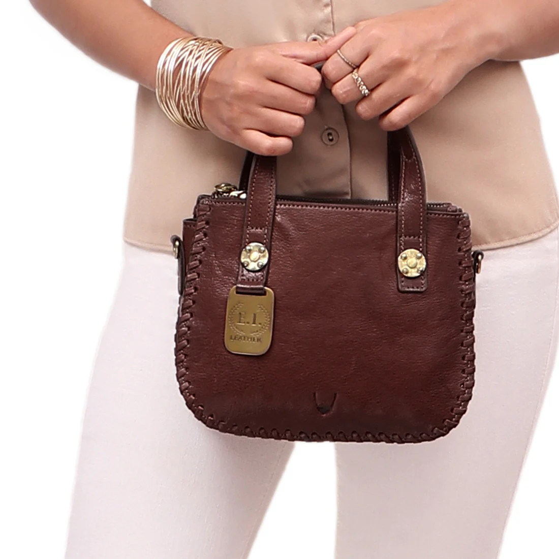 Hope 01 Brown Leather Satchel - Image 2