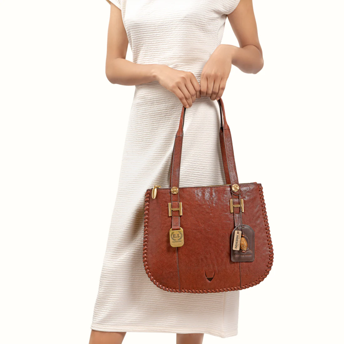 Hope 03 Brown Leather Tote Bag