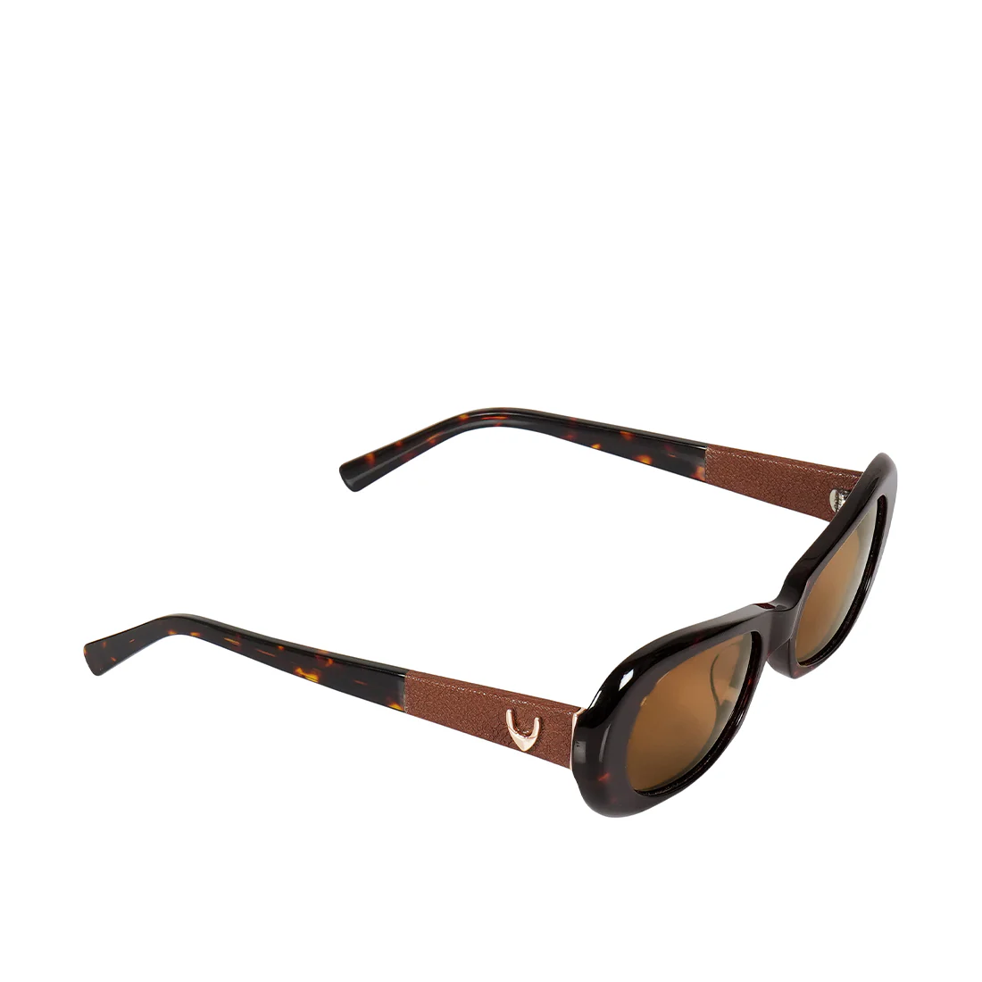 Hydra Women's Brown Retro Oval Sunglasses - Image 5