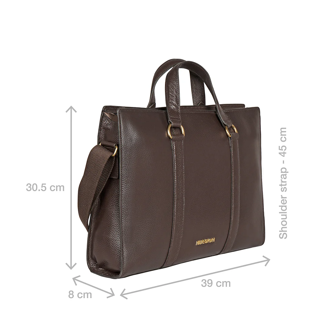 Insead 01 Brown Leather Messenger Bag - Image 4