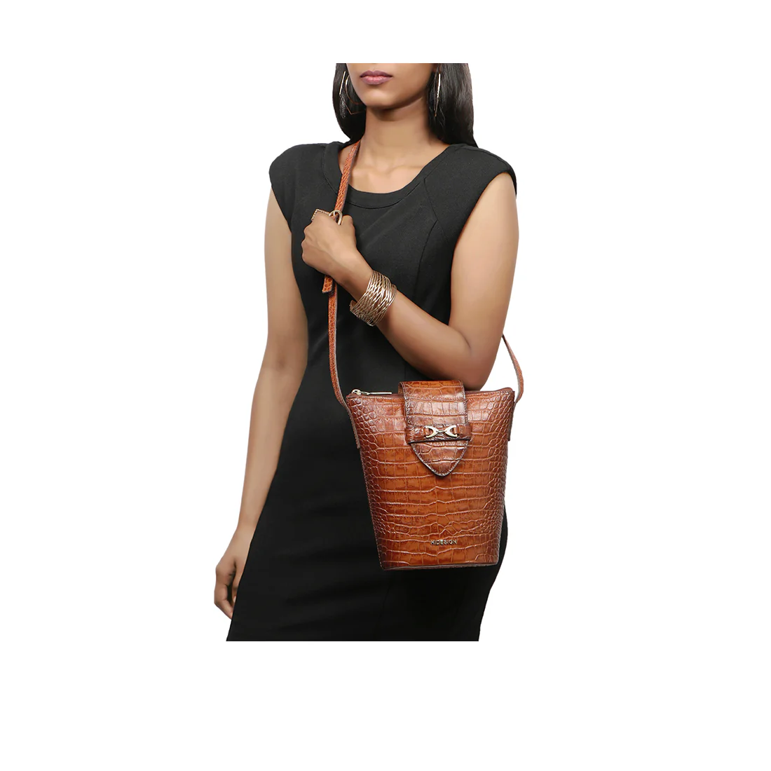 Irvine Orange Leather Crossbody