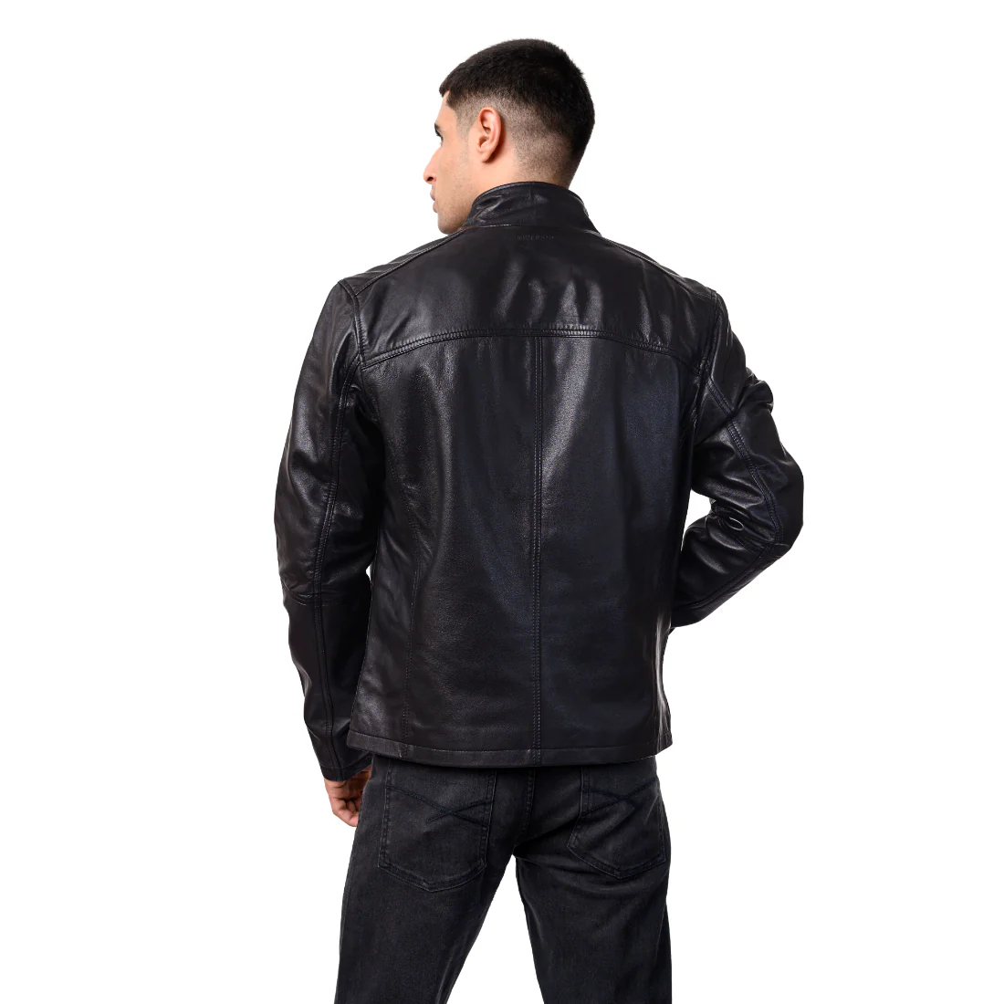 James Dean 01 Men's Black Moto Style Leather Jacket - Image 2