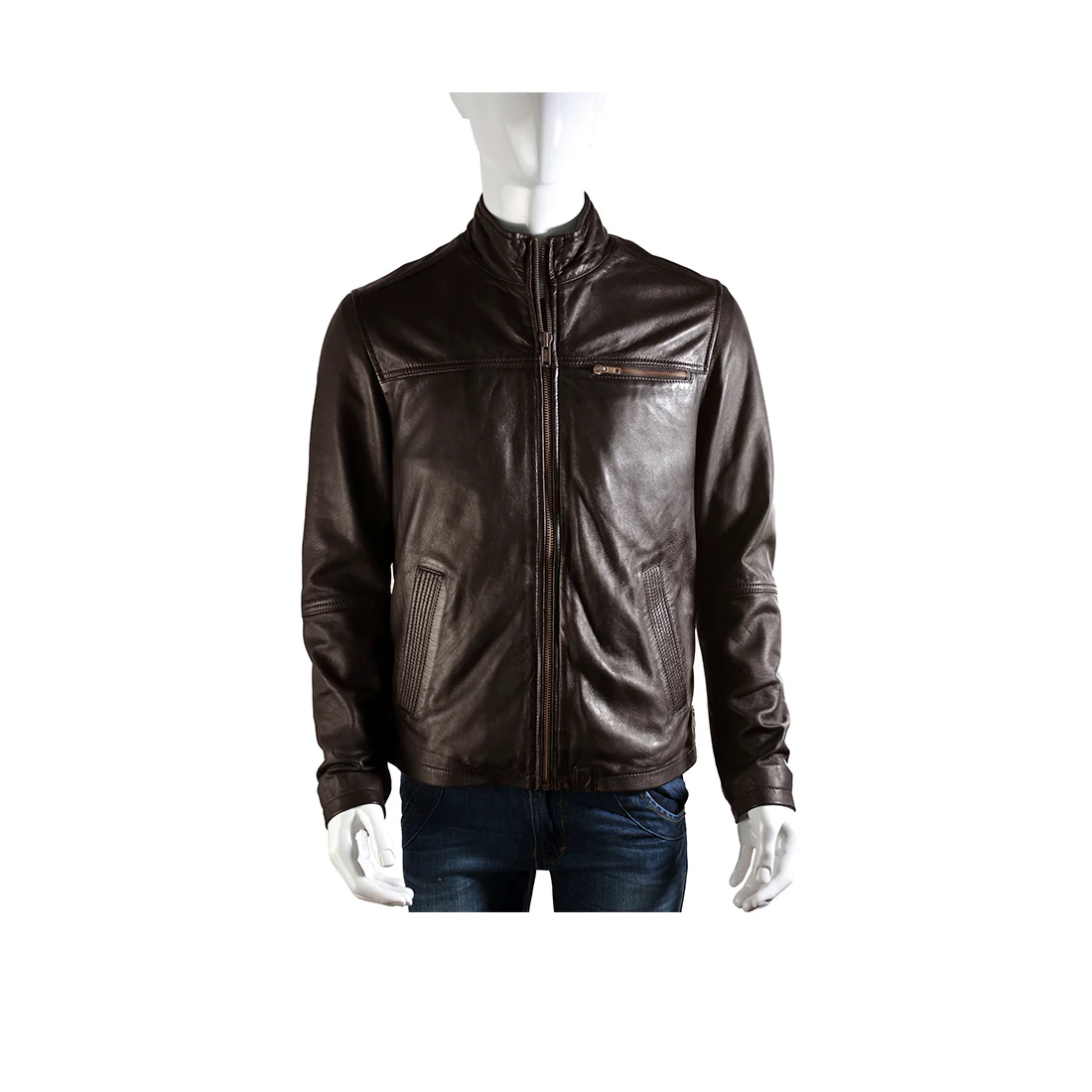James Dean Men's Brown Moto Style Leather Jacket