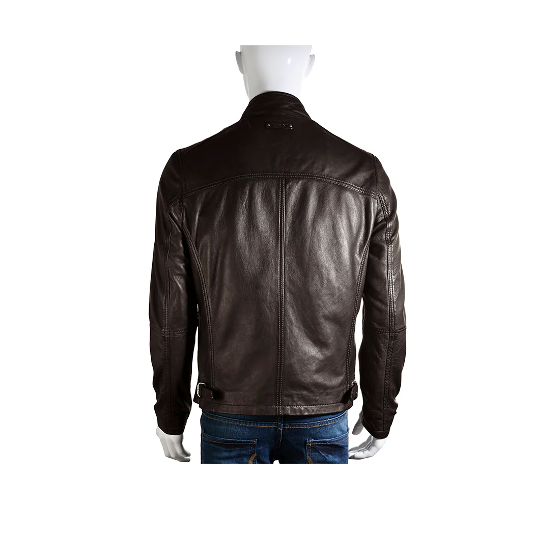 James Dean Men's Brown Moto Style Leather Jacket - Image 3
