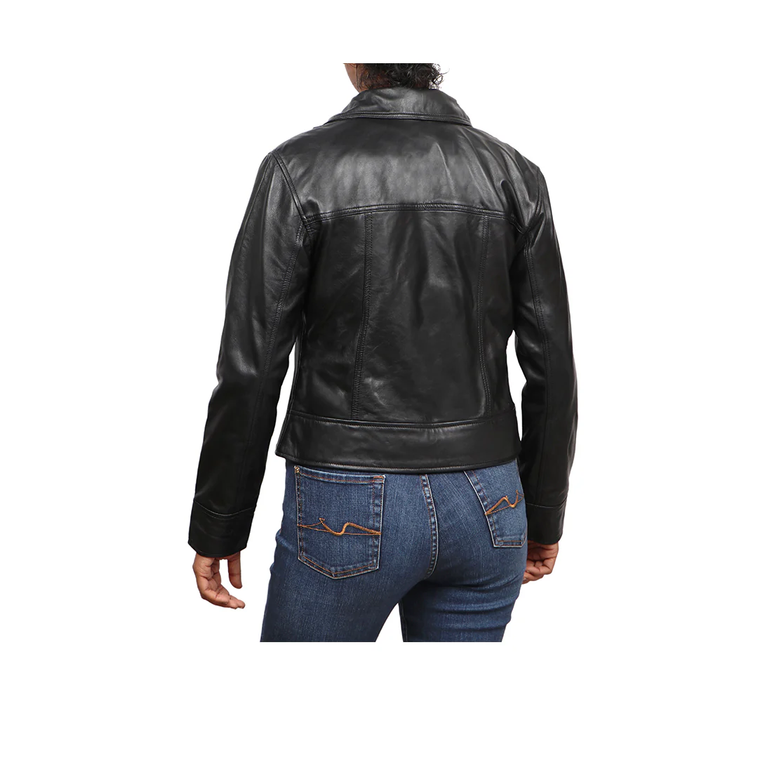 Jean Women's S Biker Style Leather Jacket - Image 2