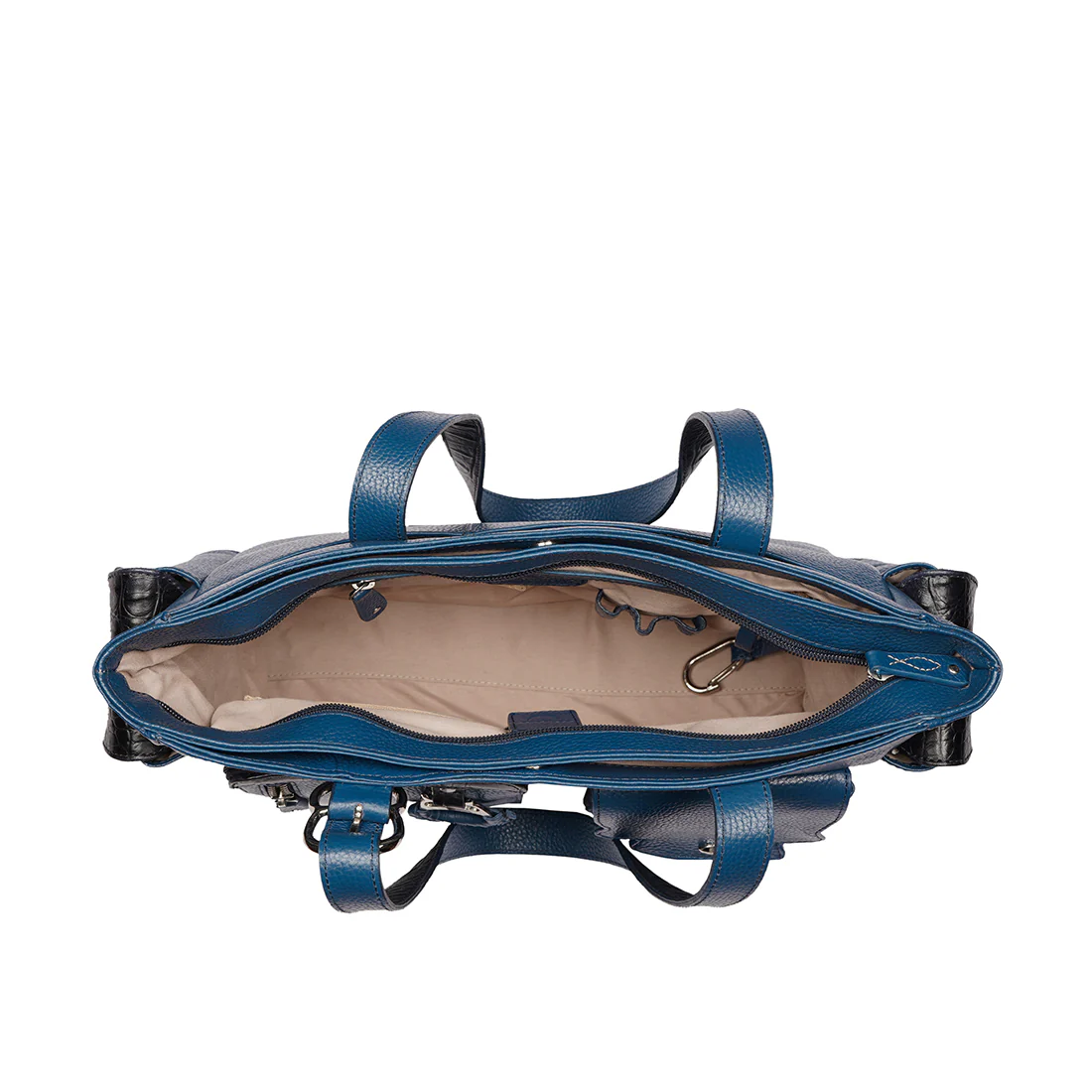 Jeju - 02 Blue Leather Shoulder Bag - Image 6