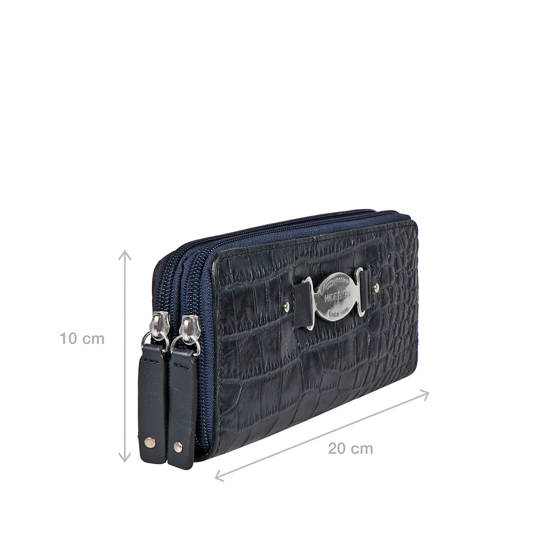 Jewel W2 Blue Leather Zip Around Wallet - Image 2