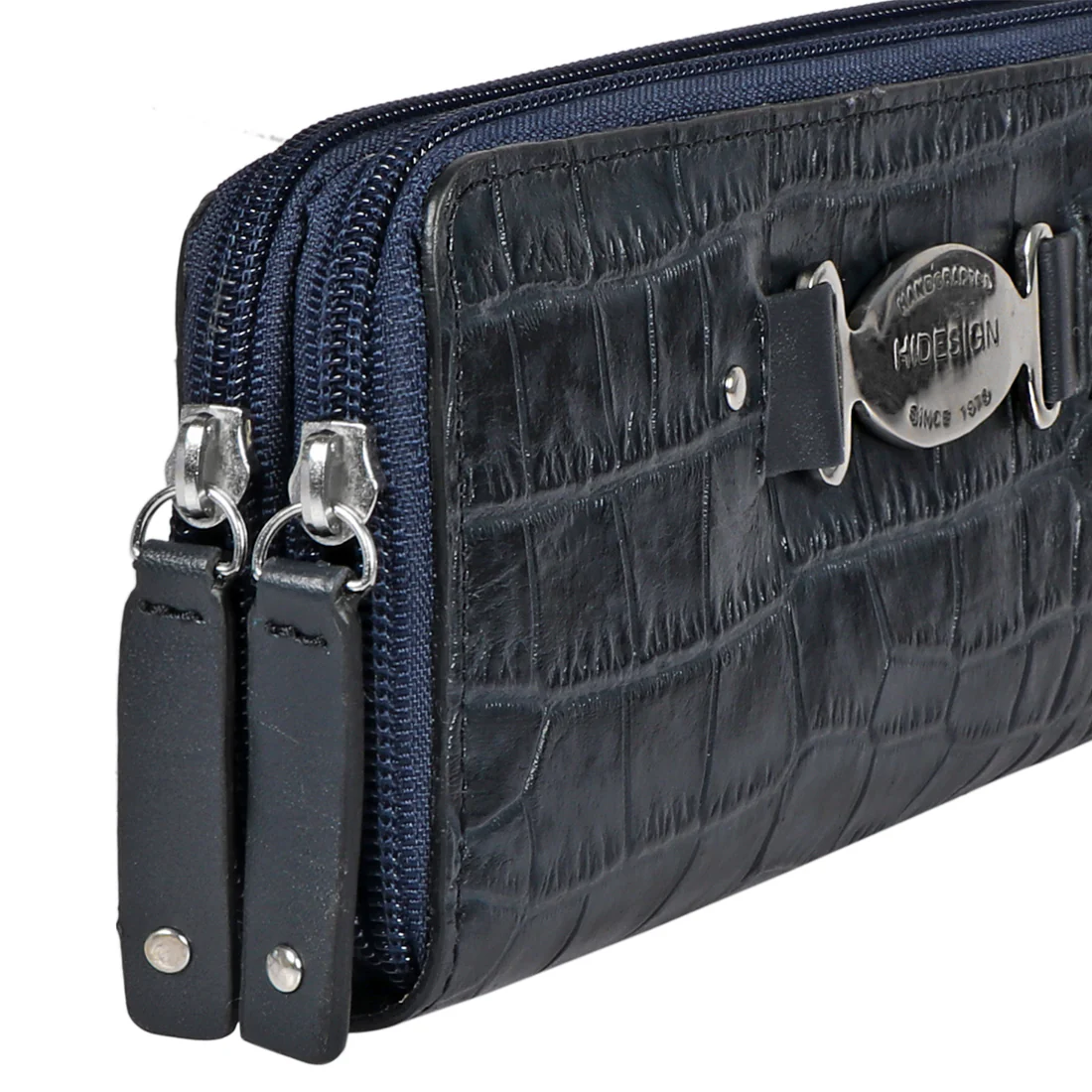 Jewel W2 Blue Leather Zip Around Wallet - Image 4