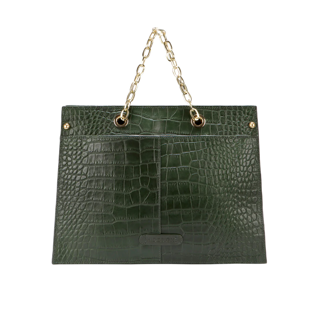 Jitterbug 02 Green Leather Satchel - Image 3