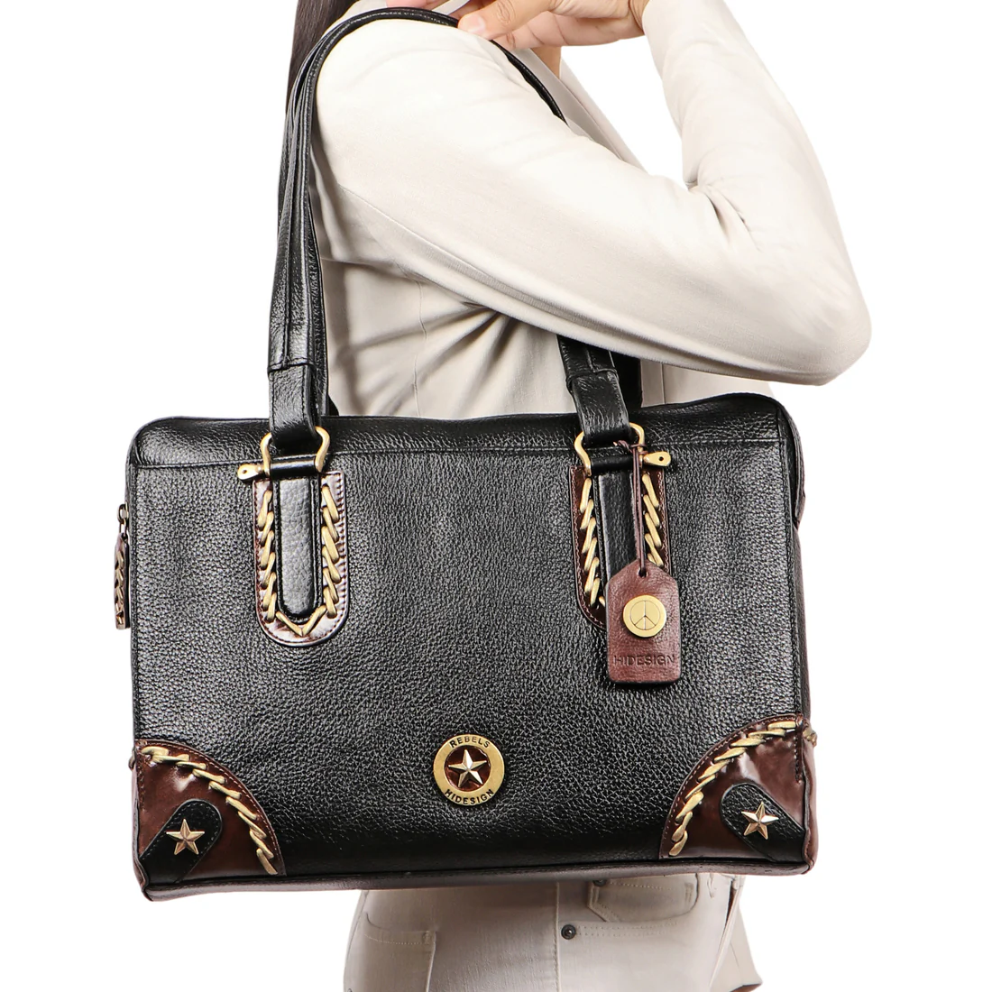 Joanarc 04 Black Leather Tote Bag - Image 2