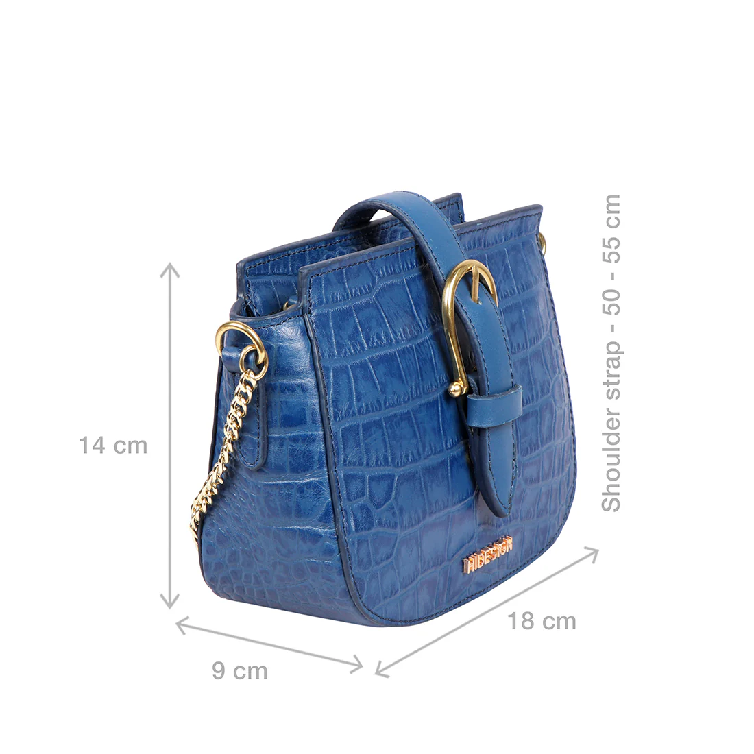 Joni 01 Blue Leather Sling Bag - Image 3