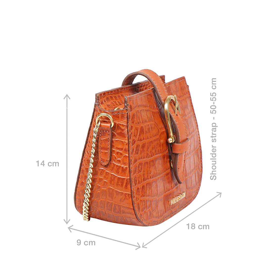 Joni 01 Orange Leather Sling Bag - Image 3