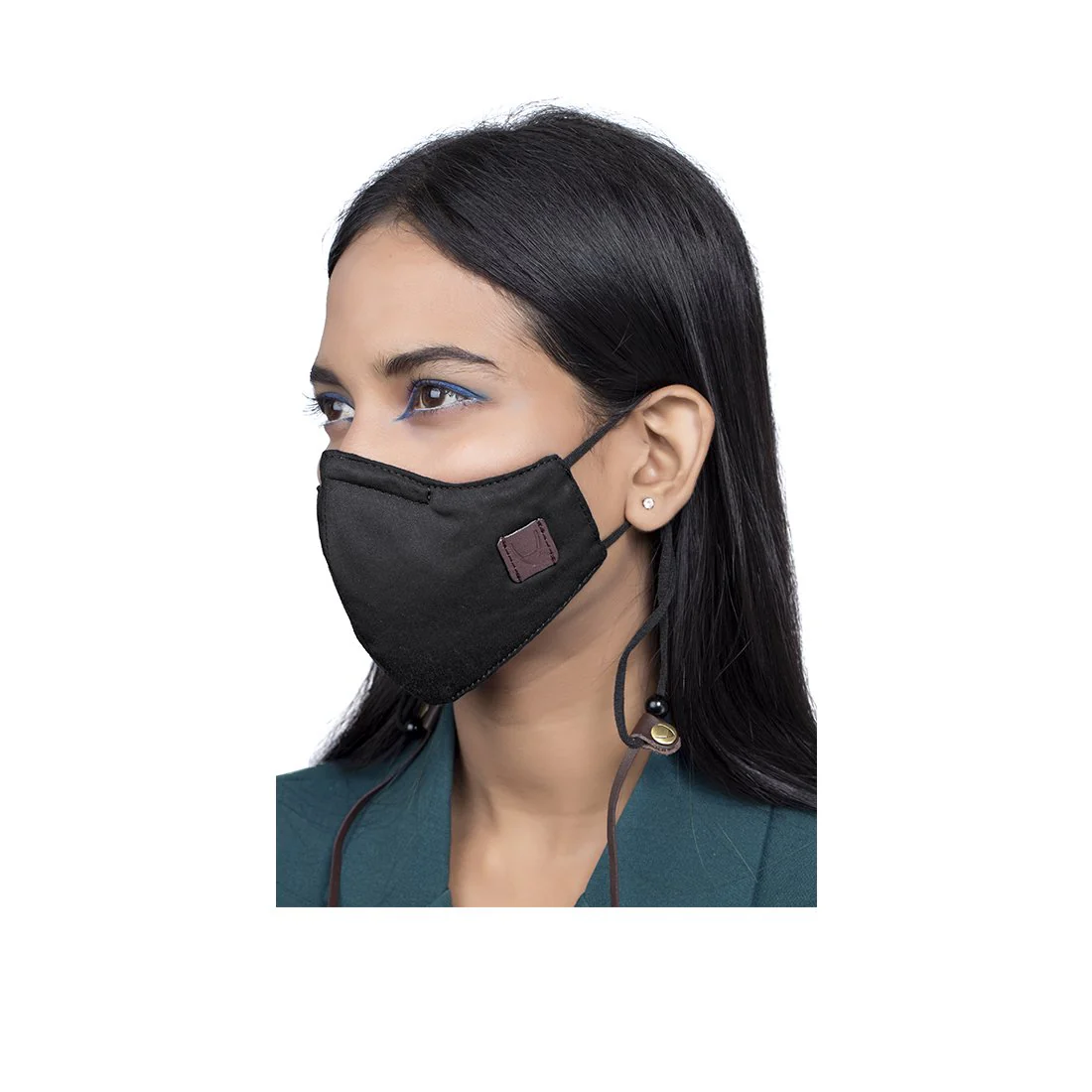 Judo Black Leather Face Mask - Image 5