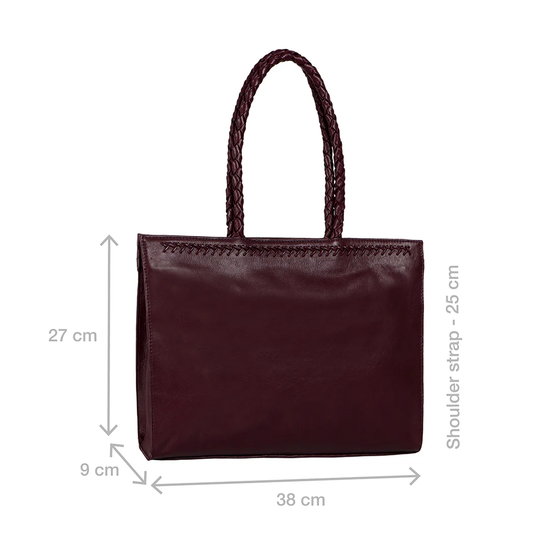 Juno 03 Purple Leather Tote Bag - Image 2