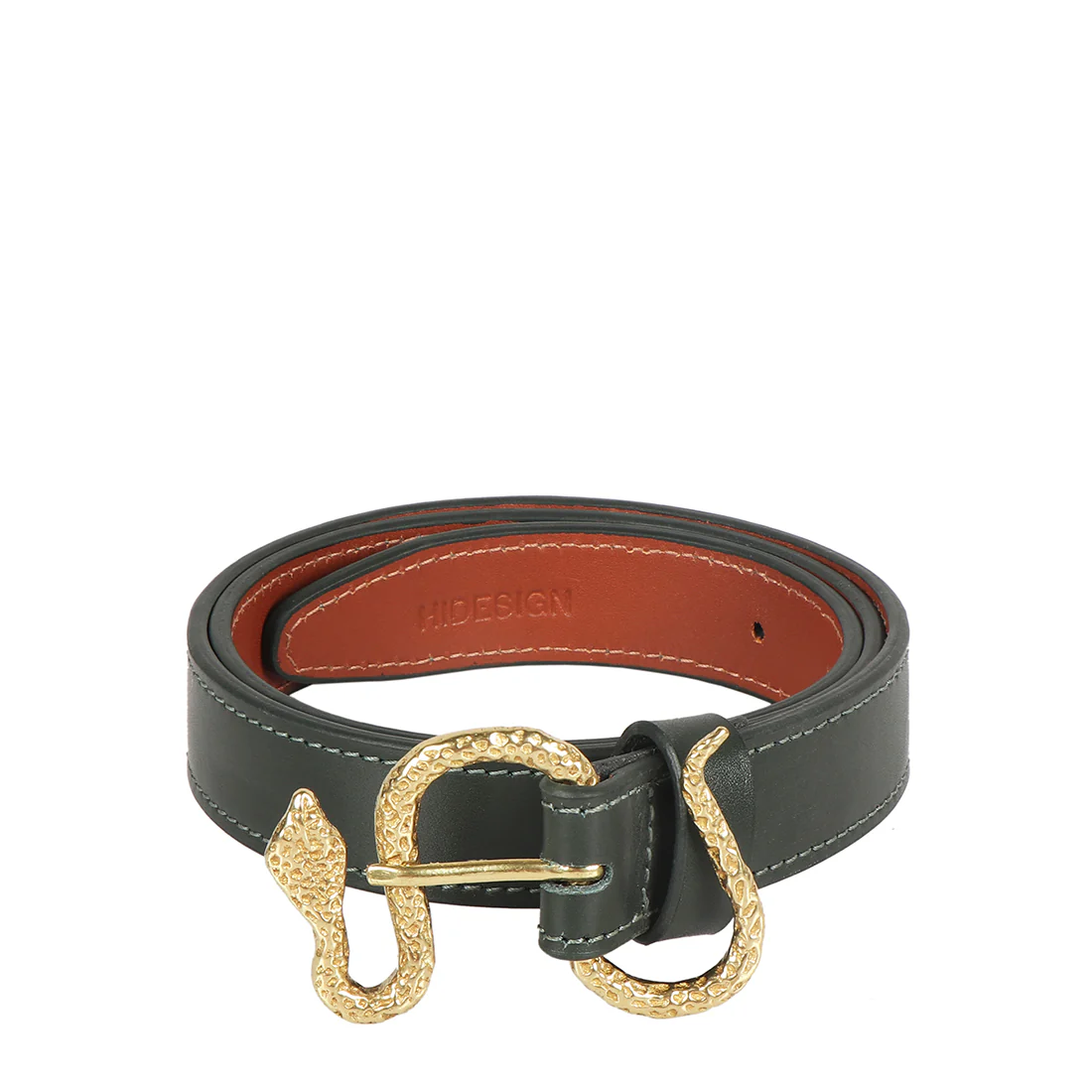 Kalinga B2 Women's Green Non Reversible Leather Belt - Image 2