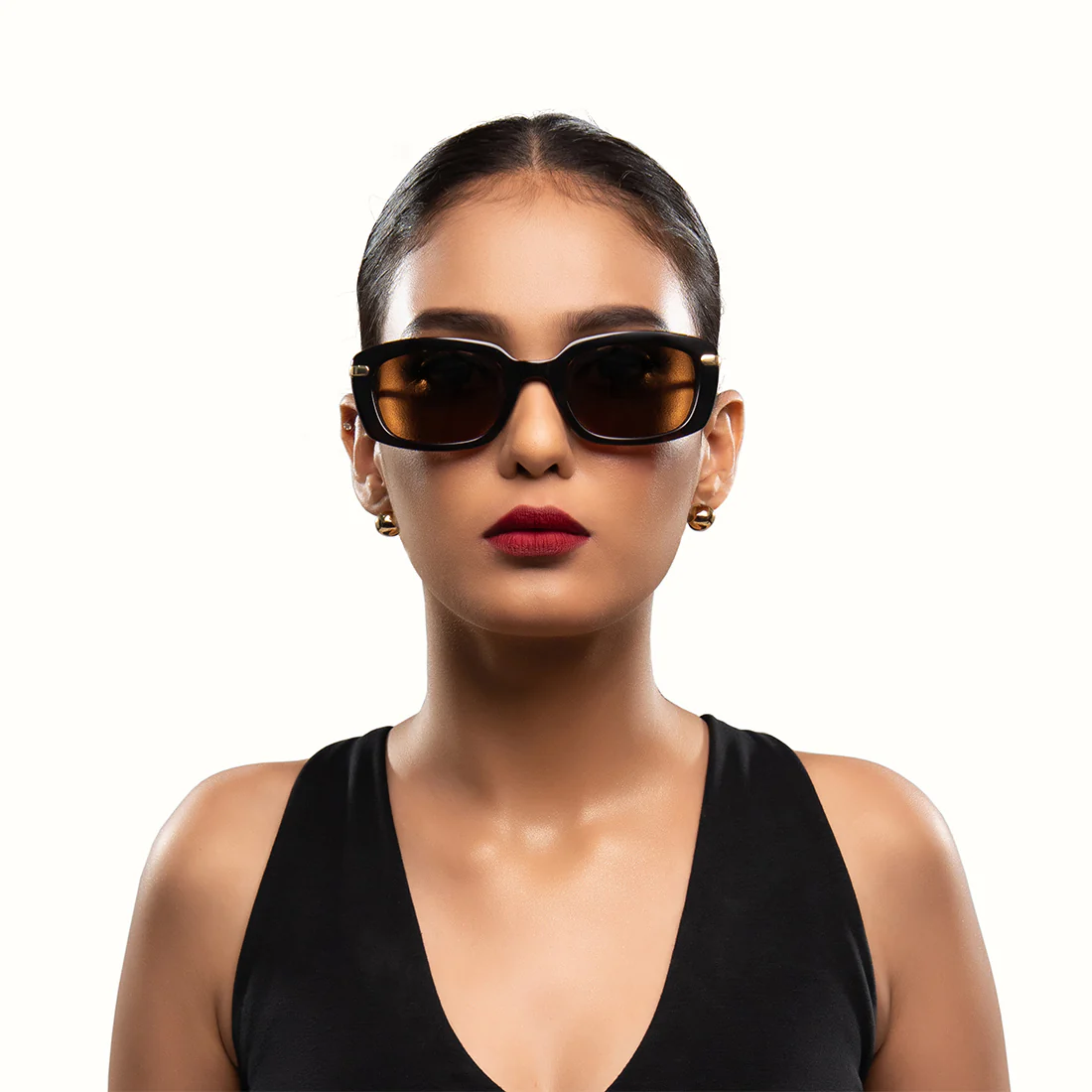 Kea Women's Brown Rectangular Sunglasses - Image 3